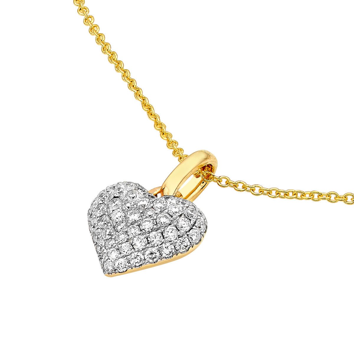 Birmingham Jewelry - 14K Two - Tone Gold Pave Diamond Heart Pendant - Birmingham Jewelry