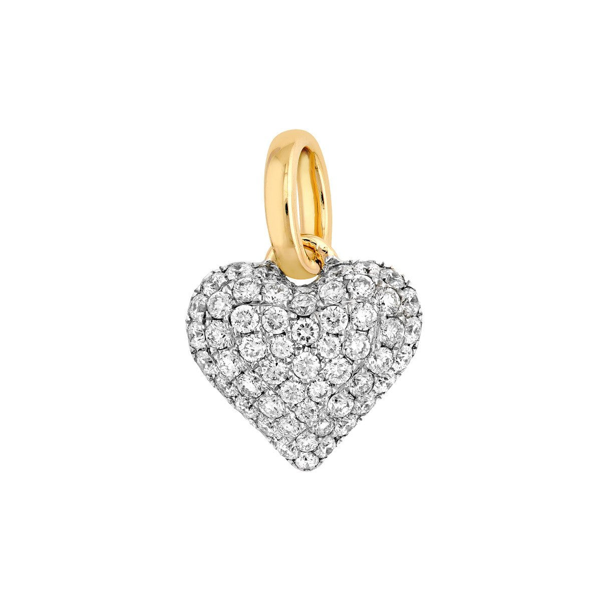 Birmingham Jewelry - 14K Two - Tone Gold Pave Diamond Heart Pendant - Birmingham Jewelry
