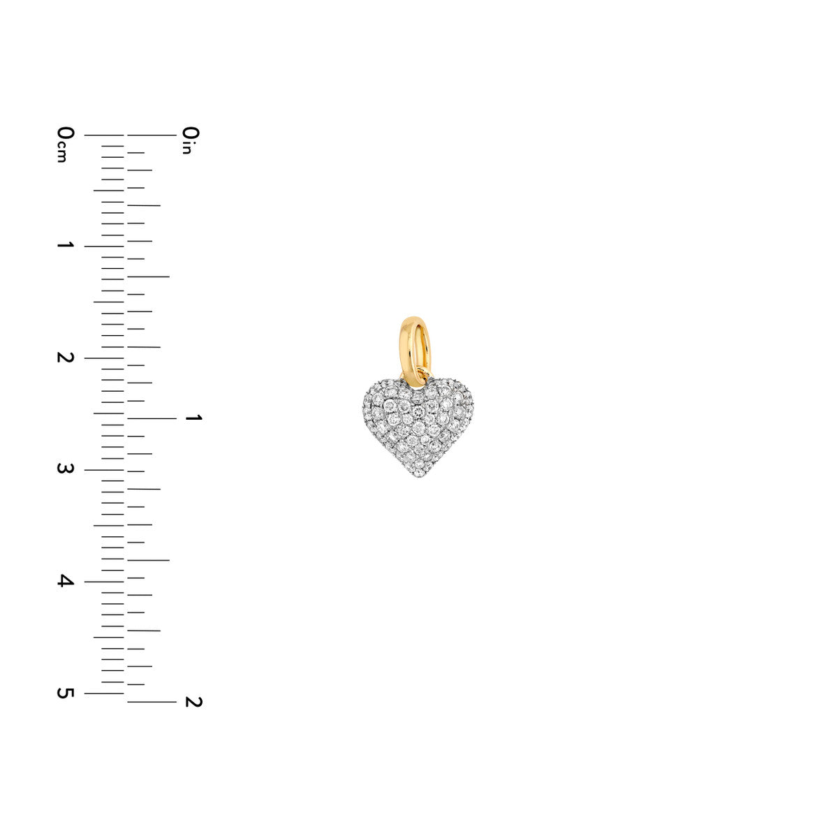Birmingham Jewelry - 14K Two - Tone Gold Pave Diamond Heart Pendant - Birmingham Jewelry