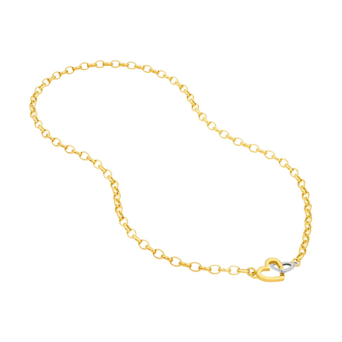 14K Two Tone Gold Push Lock Heart Pendant Necklace Birmingham Jewelry Necklace Birmingham Jewelry 