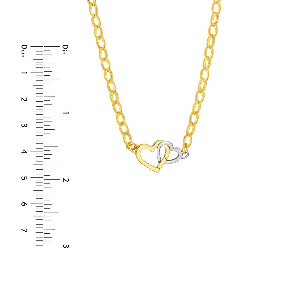 14K Two Tone Gold Push Lock Heart Pendant Necklace Birmingham Jewelry Necklace Birmingham Jewelry 