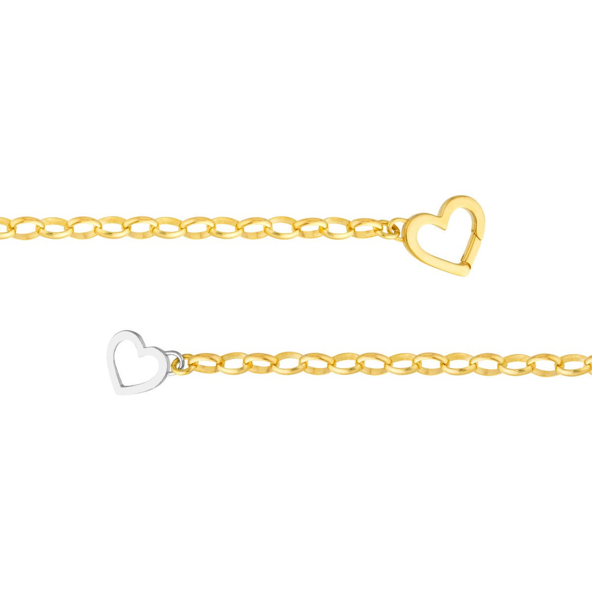 14K Two Tone Gold Push Lock Heart Pendant Necklace Birmingham Jewelry Necklace Birmingham Jewelry 