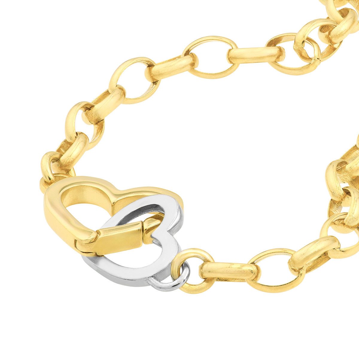 14K Two Tone Gold Push Lock Heart Pendant Necklace Birmingham Jewelry Necklace Birmingham Jewelry 