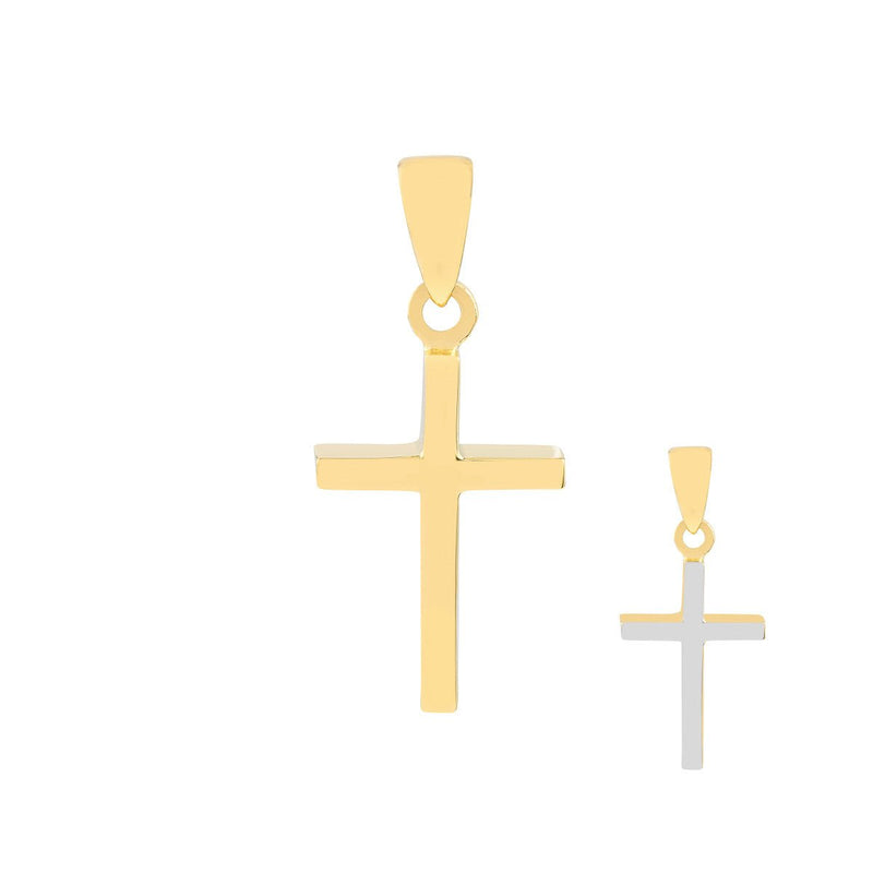 Birmingham Jewelry - 14K Two - Tone Gold Reversible Two Tone Cross Pendant - Birmingham Jewelry