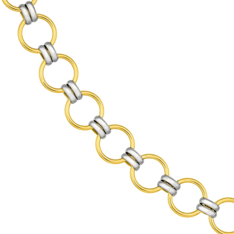 Birmingham Jewelry - 14K Two - Tone Gold Round Link Necklace - Birmingham Jewelry