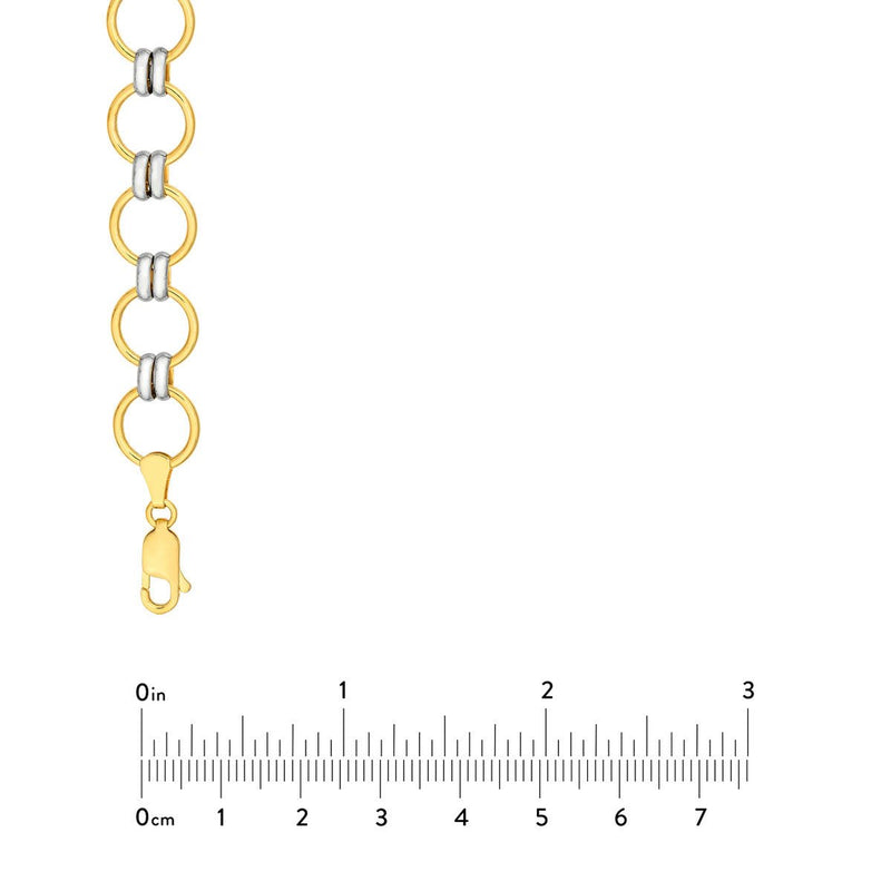 Birmingham Jewelry - 14K Two - Tone Gold Round Link Necklace - Birmingham Jewelry