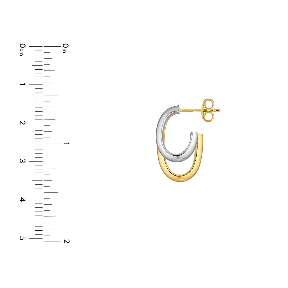 Birmingham Jewelry - 14K Two - Tone Gold Side by Side Open Hoop Earrings - Birmingham Jewelry