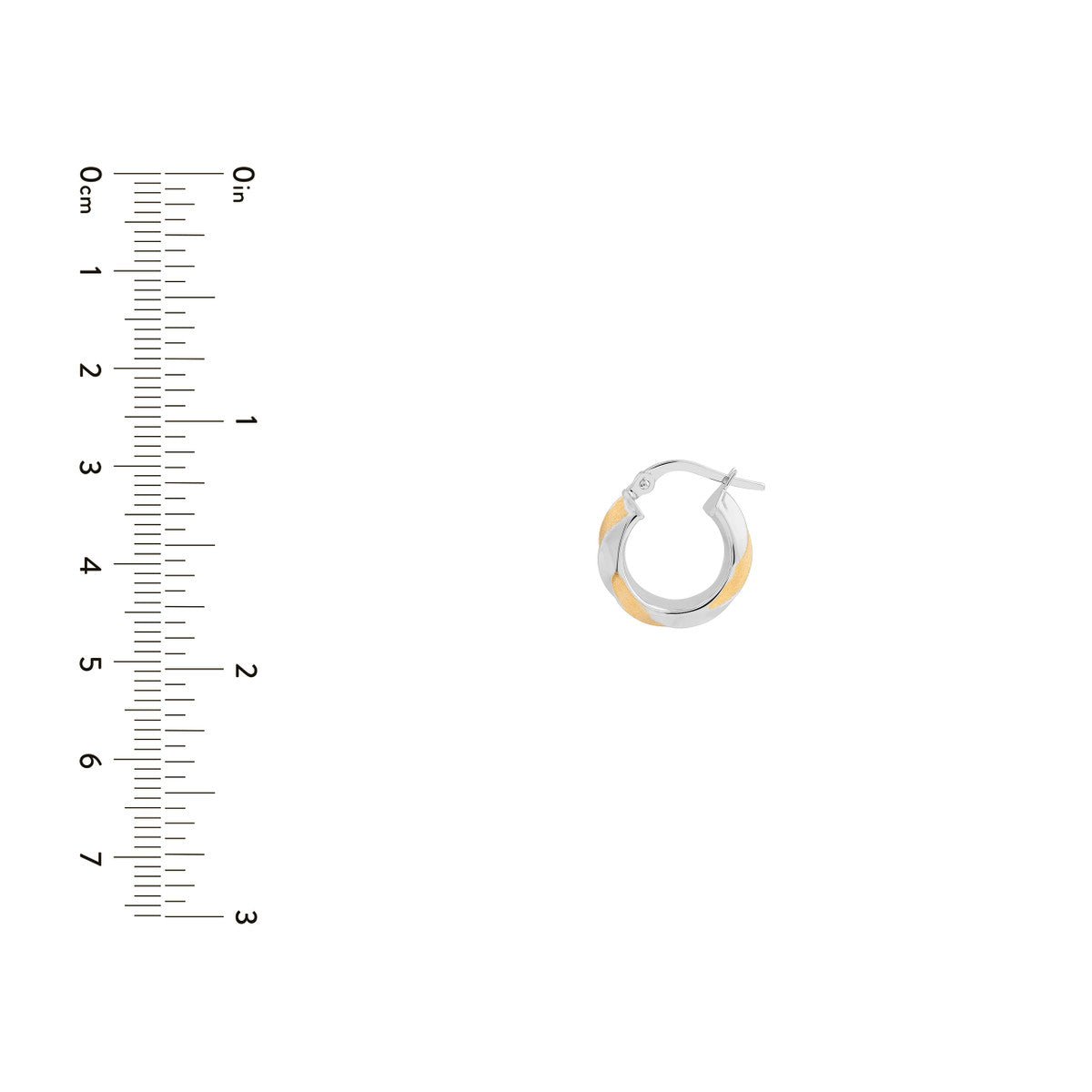 14K Two-Tone Gold Twisted Round Hoop Earrings Birmingham Jewelry Earrings Birmingham Jewelry 