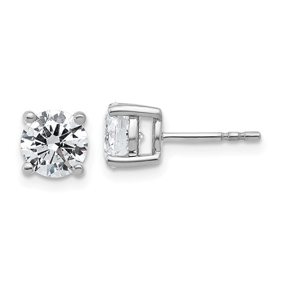 Birmingham Jewelry - 14K White Gold 2.00ct Round Lab Grown Diamond Studs - Birmingham Jewelry