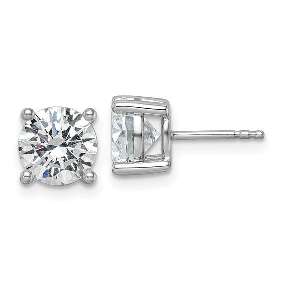 Birmingham Jewelry - 14K White Gold 3.00ct Round Lab Grown Diamond Studs - Birmingham Jewelry