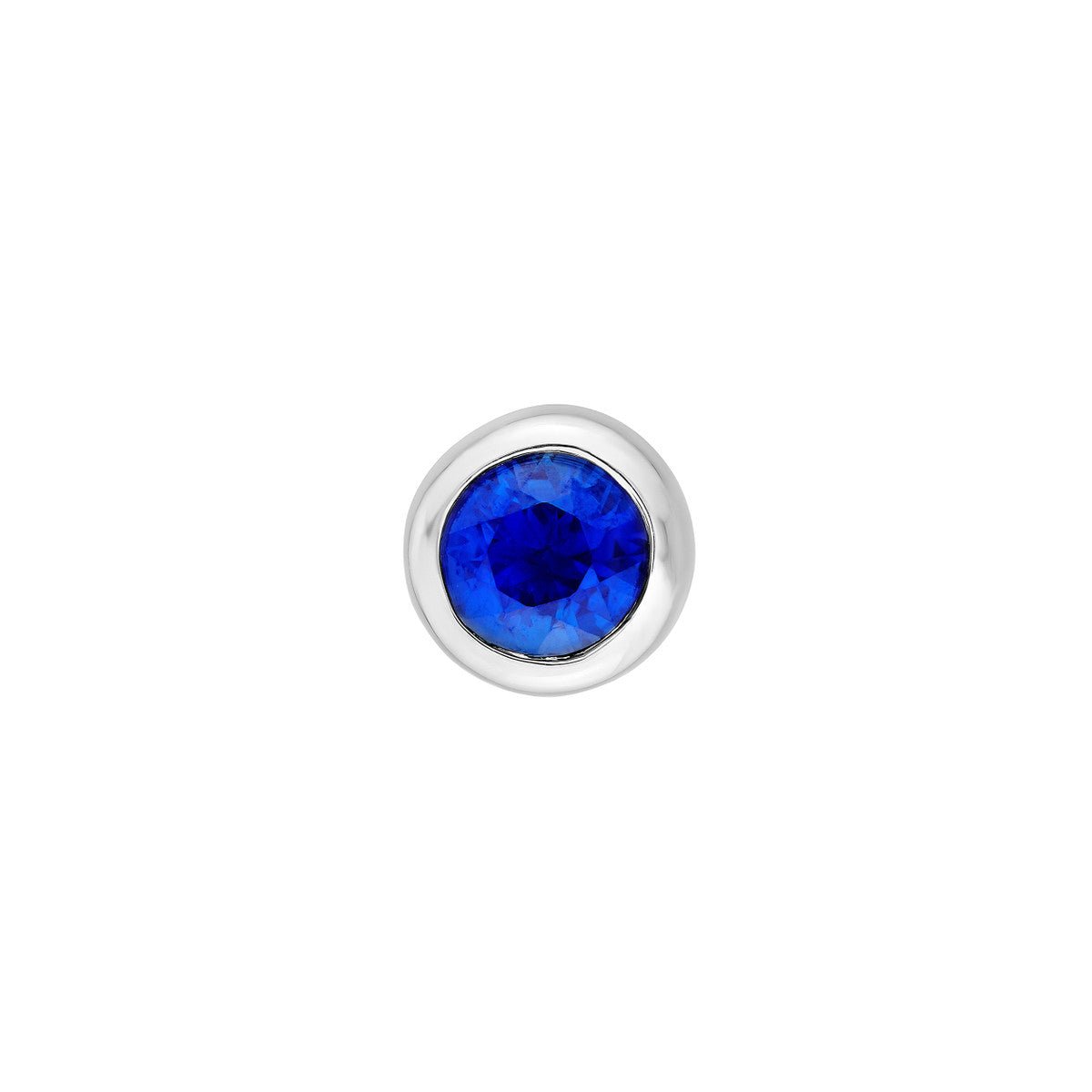 Birmingham Jewelry - 14K White Gold 3.00mm Round Blue Sapphire Stud Earrings - Birmingham Jewelry