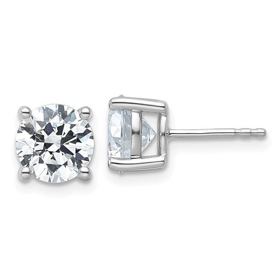 Birmingham Jewelry - 14K White Gold 4.00ct Round Lab Grown Diamond Studs - Birmingham Jewelry
