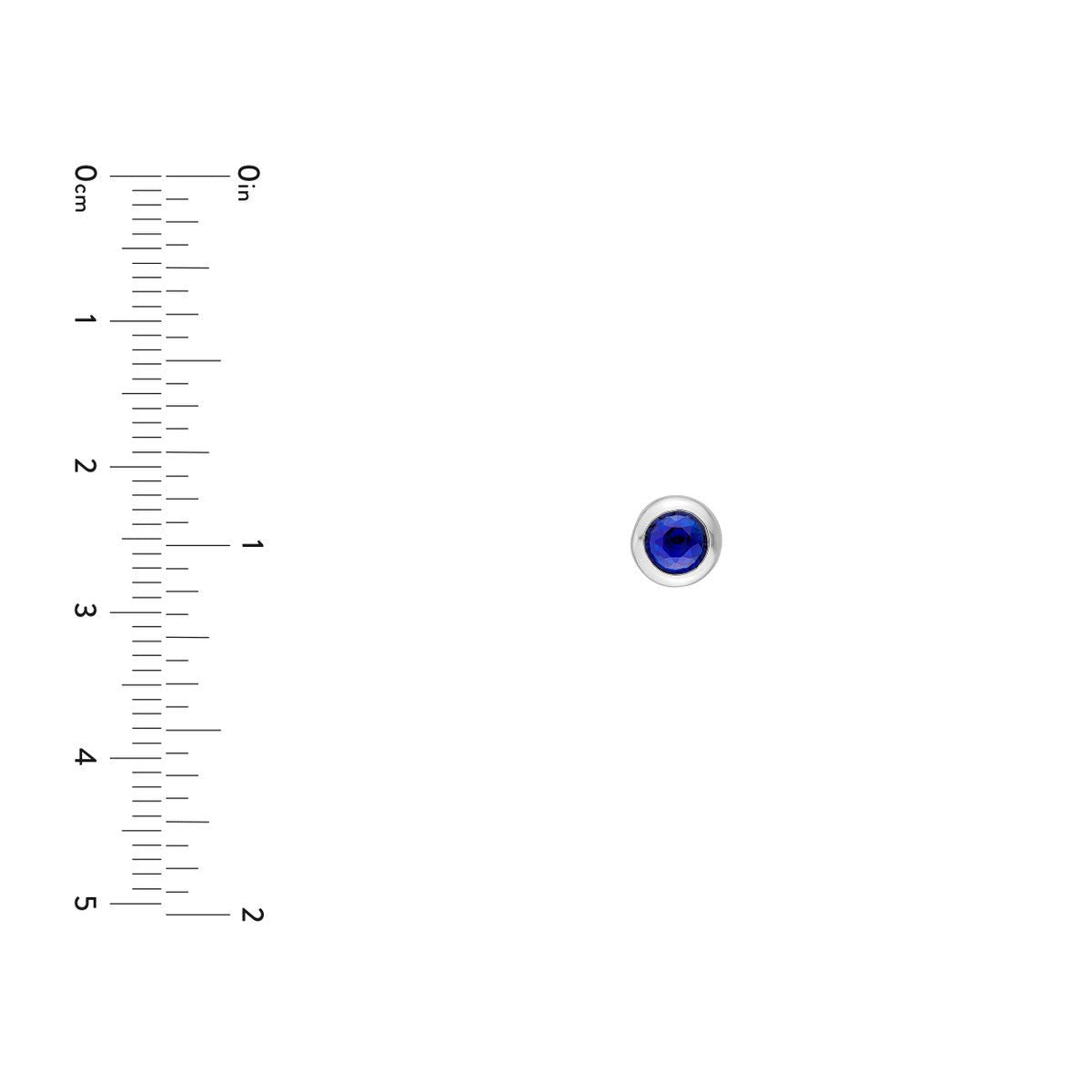 Birmingham Jewelry - 14K White Gold 4.00mm Round Blue Sapphire Stud Earrings - Birmingham Jewelry