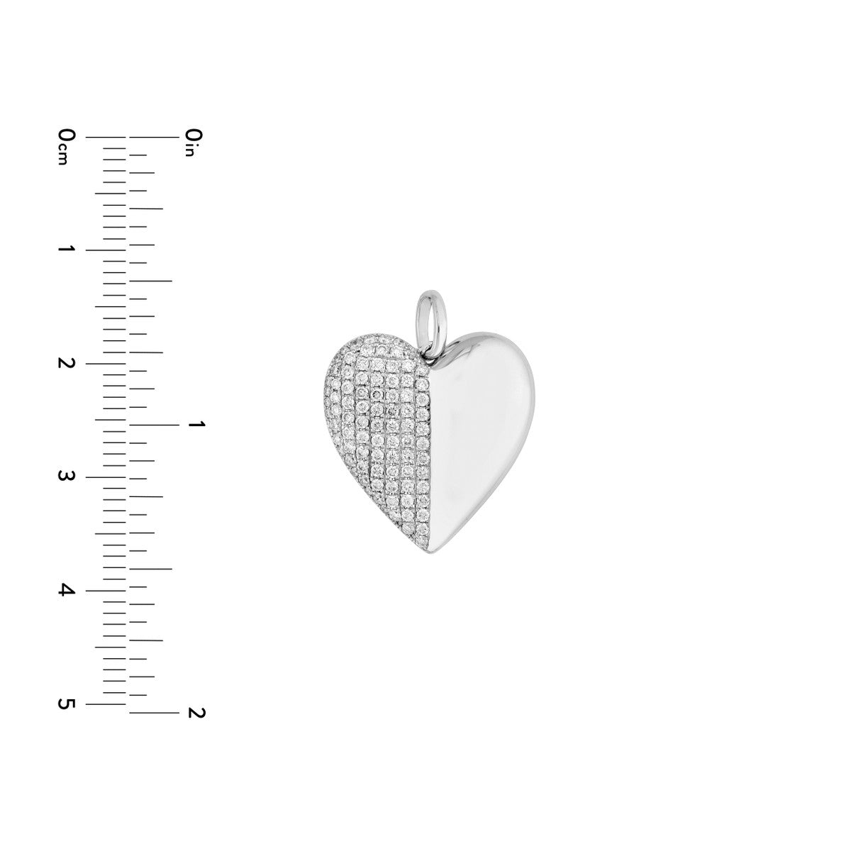 14K White Gold 50/50 Diamond Heart Pendant Birmingham Jewelry Pendant Birmingham Jewelry 
