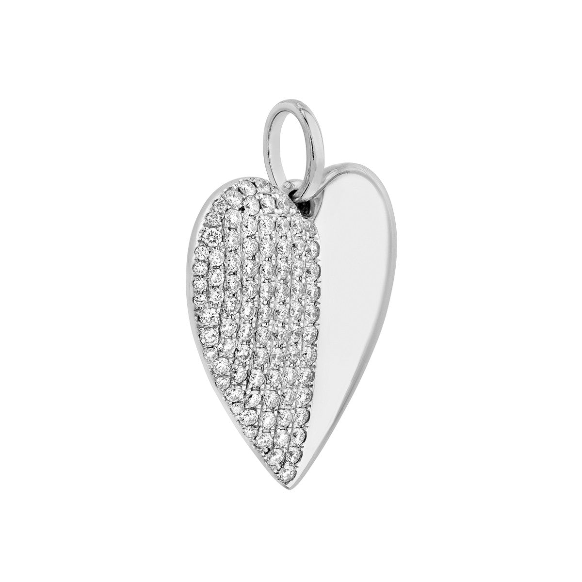 14K White Gold 50/50 Diamond Heart Pendant Birmingham Jewelry Pendant Birmingham Jewelry 