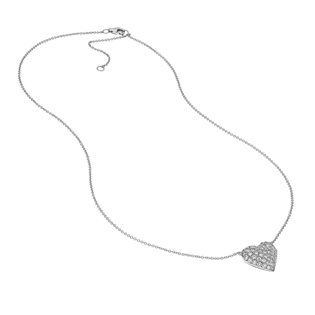 14K White Gold Diamond Pave Heart Necklace Birmingham Jewelry Necklace Birmingham Jewelry 
