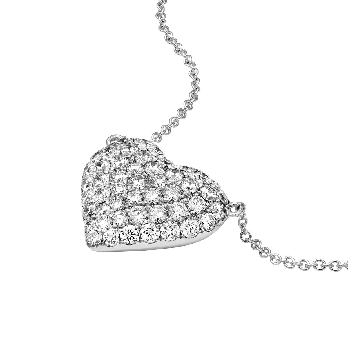14K White Gold Diamond Pave Heart Necklace Birmingham Jewelry Necklace Birmingham Jewelry 