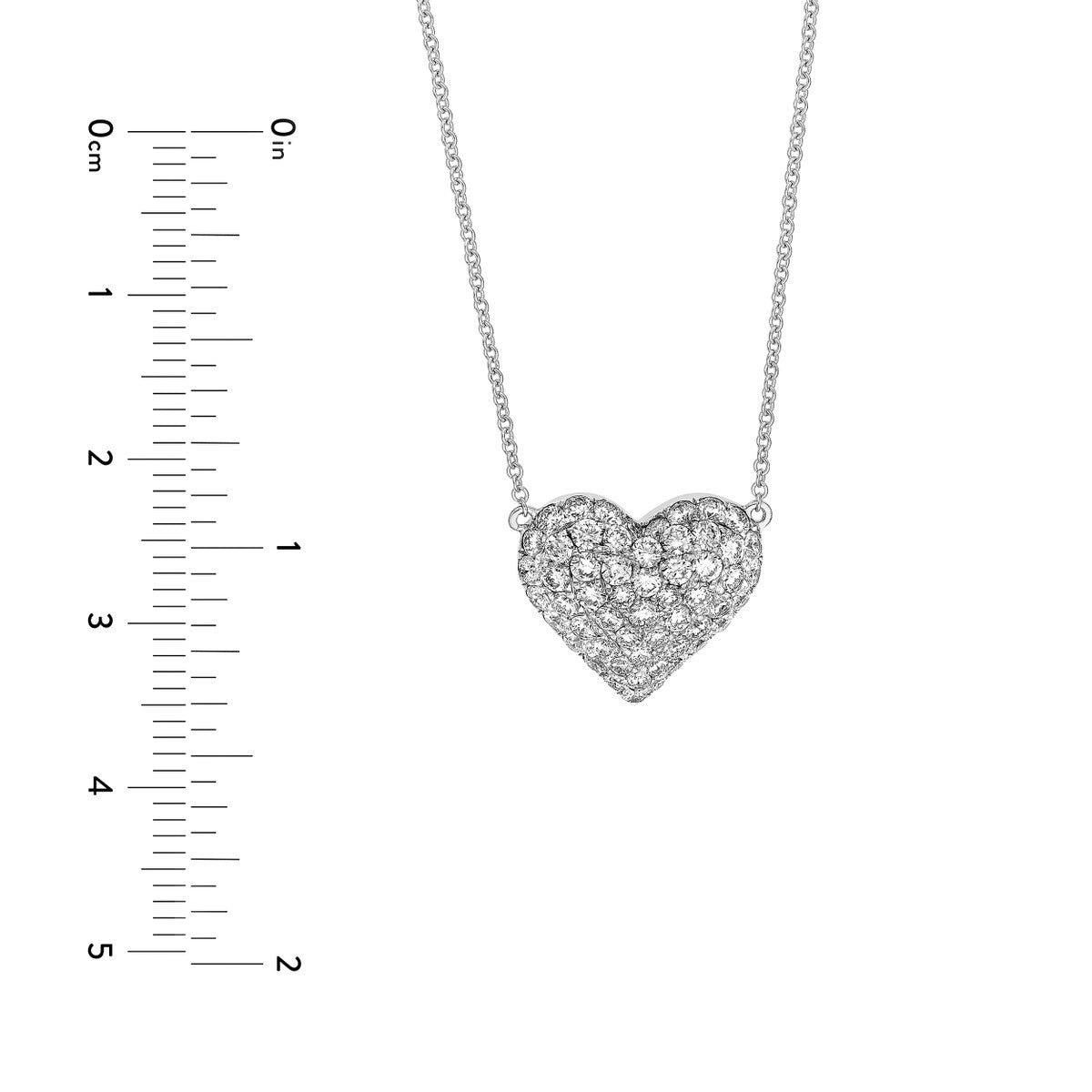 14K White Gold Diamond Pave Heart Necklace Birmingham Jewelry Necklace Birmingham Jewelry 