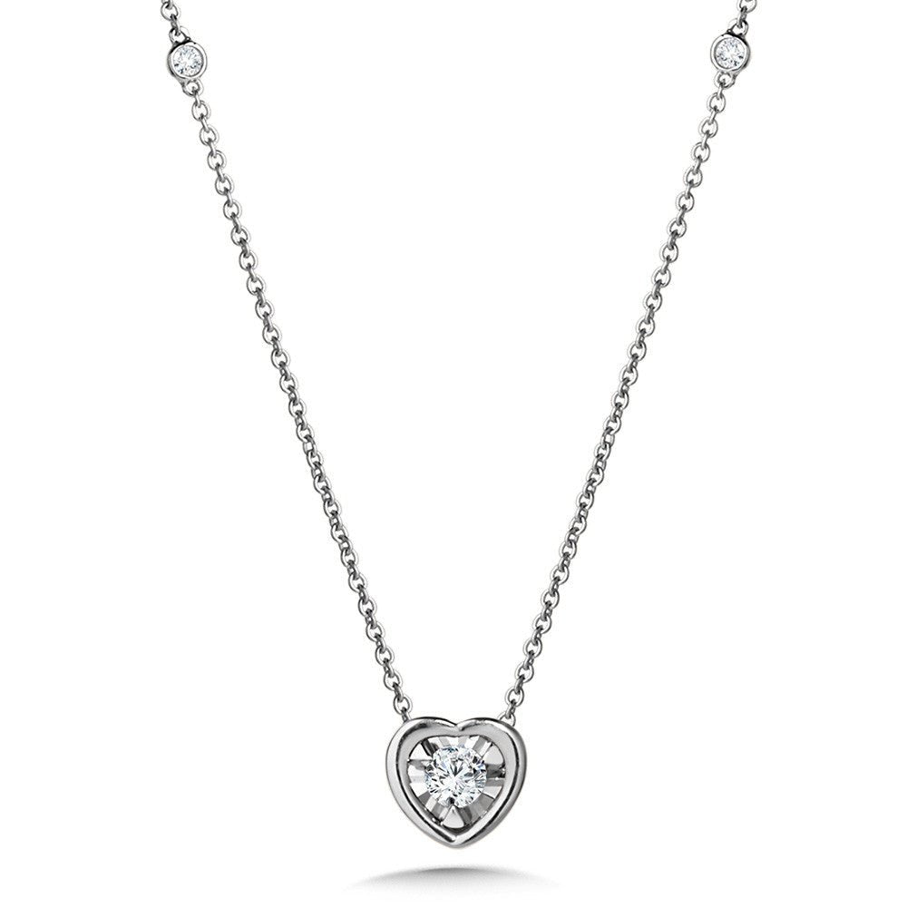 Birmingham Jewelry - 14K White Gold Heart - Shaped Bezel Diamond Star Necklace (Copy) - Birmingham Jewelry