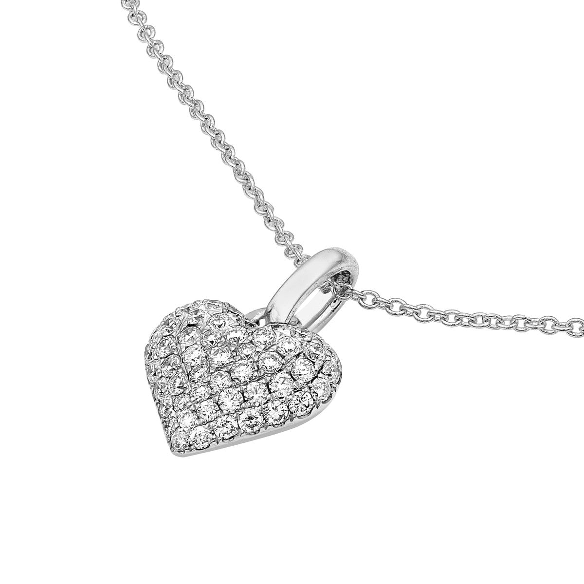 14K White Gold Pave Diamond Heart Pendant in White Gold Birmingham Jewelry Pendant Birmingham Jewelry 