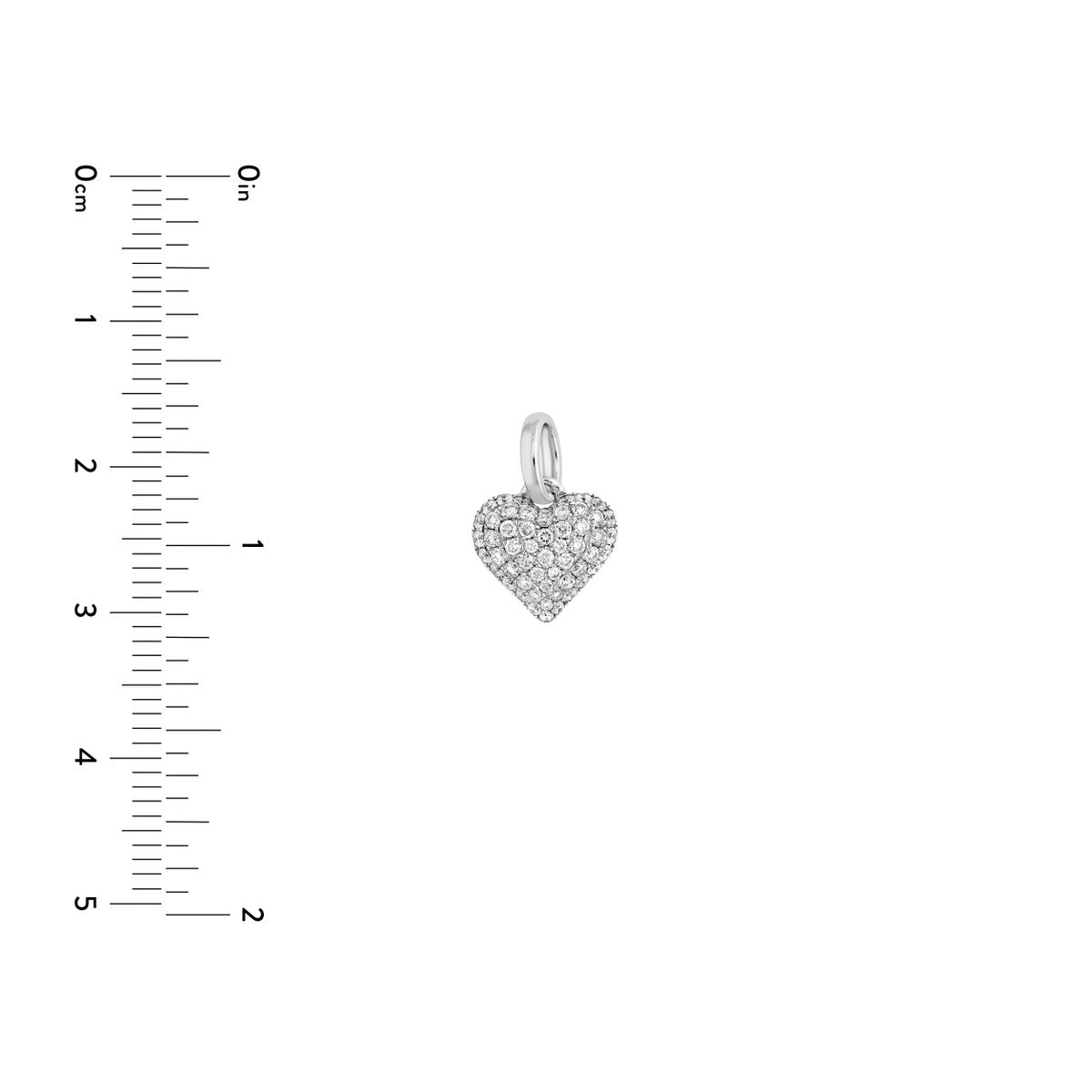 14K White Gold Pave Diamond Heart Pendant in White Gold Birmingham Jewelry Pendant Birmingham Jewelry 