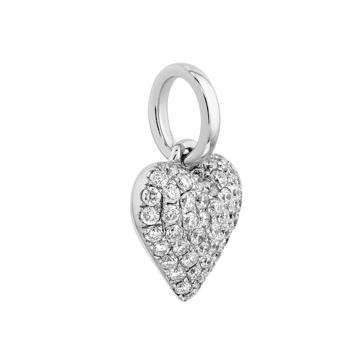 14K White Gold Pave Diamond Heart Pendant in White Gold Birmingham Jewelry Pendant Birmingham Jewelry 