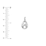 Birmingham Jewelry - 14K White Gold Polished Puffed Mariner Link Pendant - Birmingham Jewelry