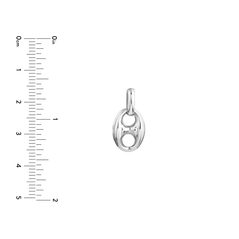 Birmingham Jewelry - 14K White Gold Polished Puffed Mariner Link Pendant - Birmingham Jewelry