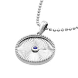 Birmingham Jewelry - 14K White Gold Round Sapphire Radiant Pendant - Birmingham Jewelry