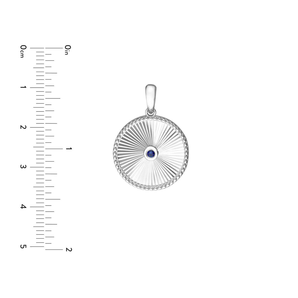 14K White Gold Round Sapphire Radiant Pendant Birmingham Jewelry Pendant Birmingham Jewelry 