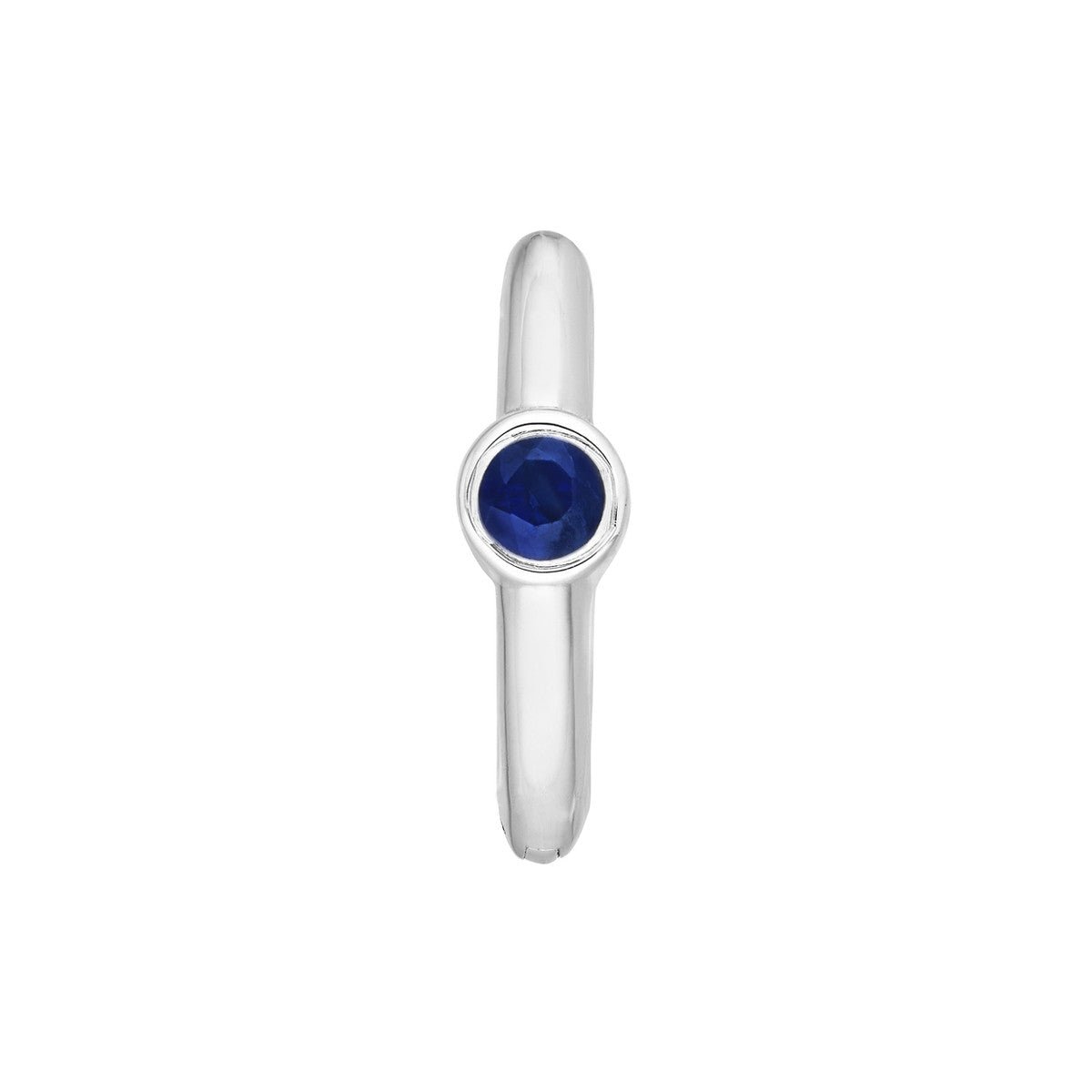 Birmingham Jewelry - 14K White Gold Sapphire Bezel Mini Hoops - Birmingham Jewelry