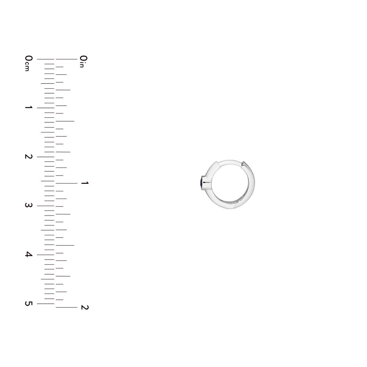 Birmingham Jewelry - 14K White Gold Sapphire Bezel Mini Hoops - Birmingham Jewelry