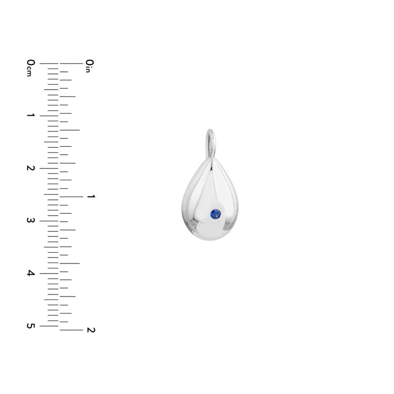 Birmingham Jewelry - 14K White Gold Sapphire Puffed Teardrop Pendant - Birmingham Jewelry