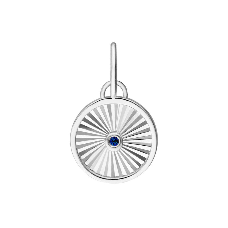 Birmingham Jewelry - 14K White Gold Sapphire Radiant Round Pendant - Birmingham Jewelry