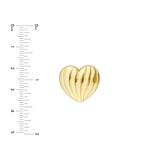 Birmingham Jewelry - 14K Yellow Fluted Heart Stud Earrings - Birmingham Jewelry