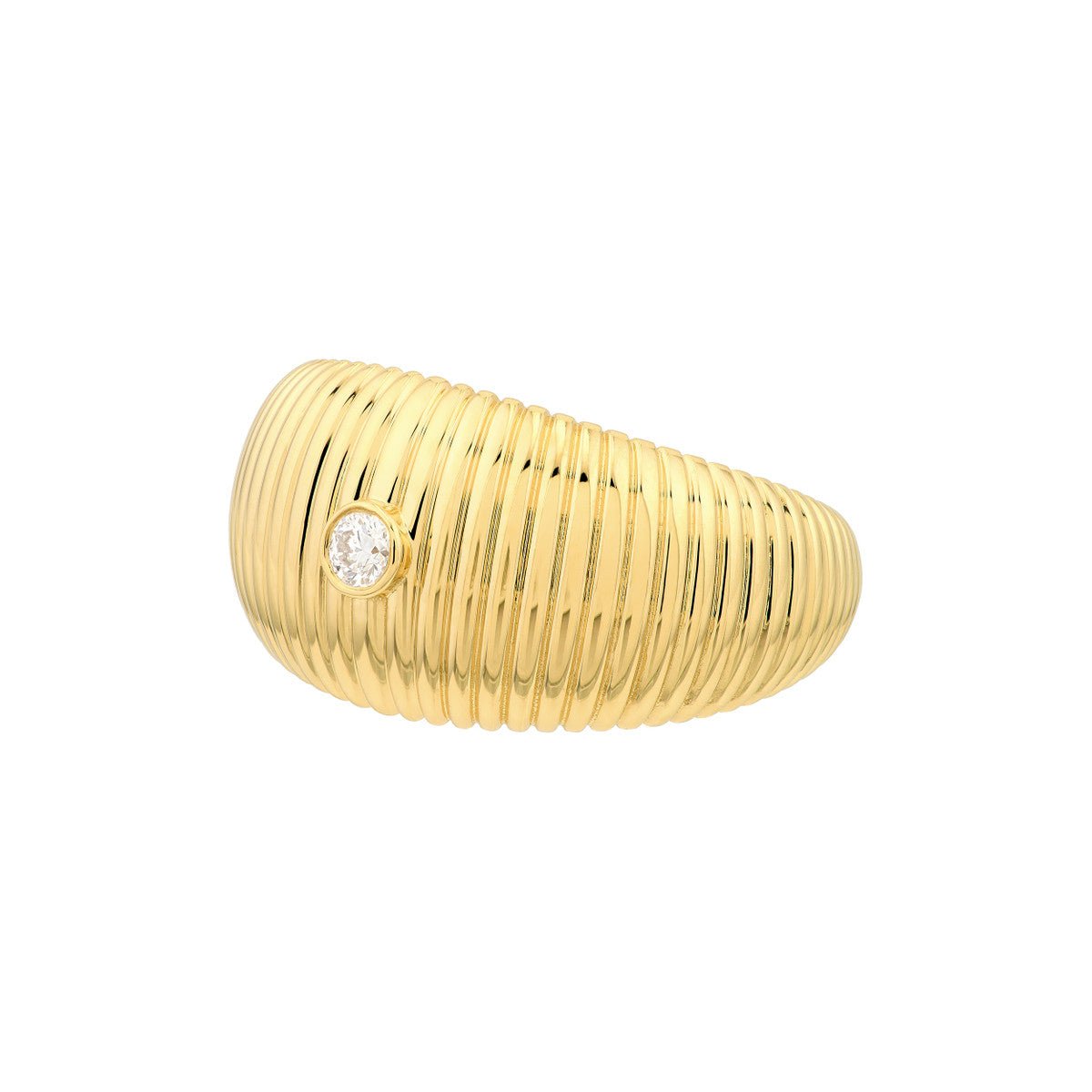 Birmingham Jewelry - 14K Yellow Gold 0.06ct Diamond Small Shrimp Ring - Birmingham Jewelry