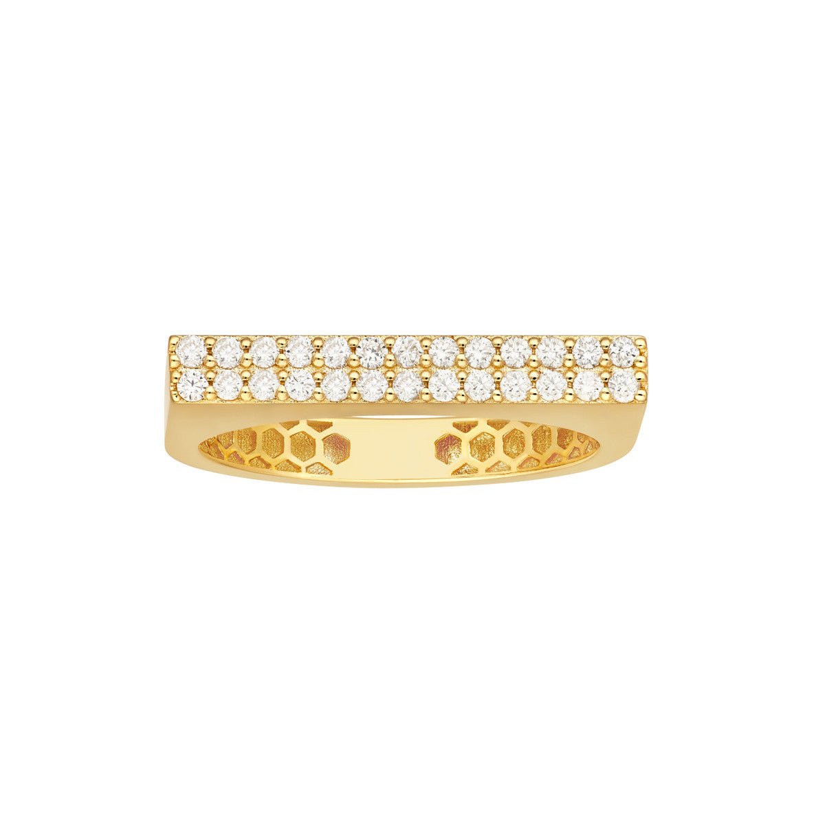 Birmingham Jewelry - 14K Yellow Gold 0.23ct Diamond Bar Ring - Birmingham Jewelry