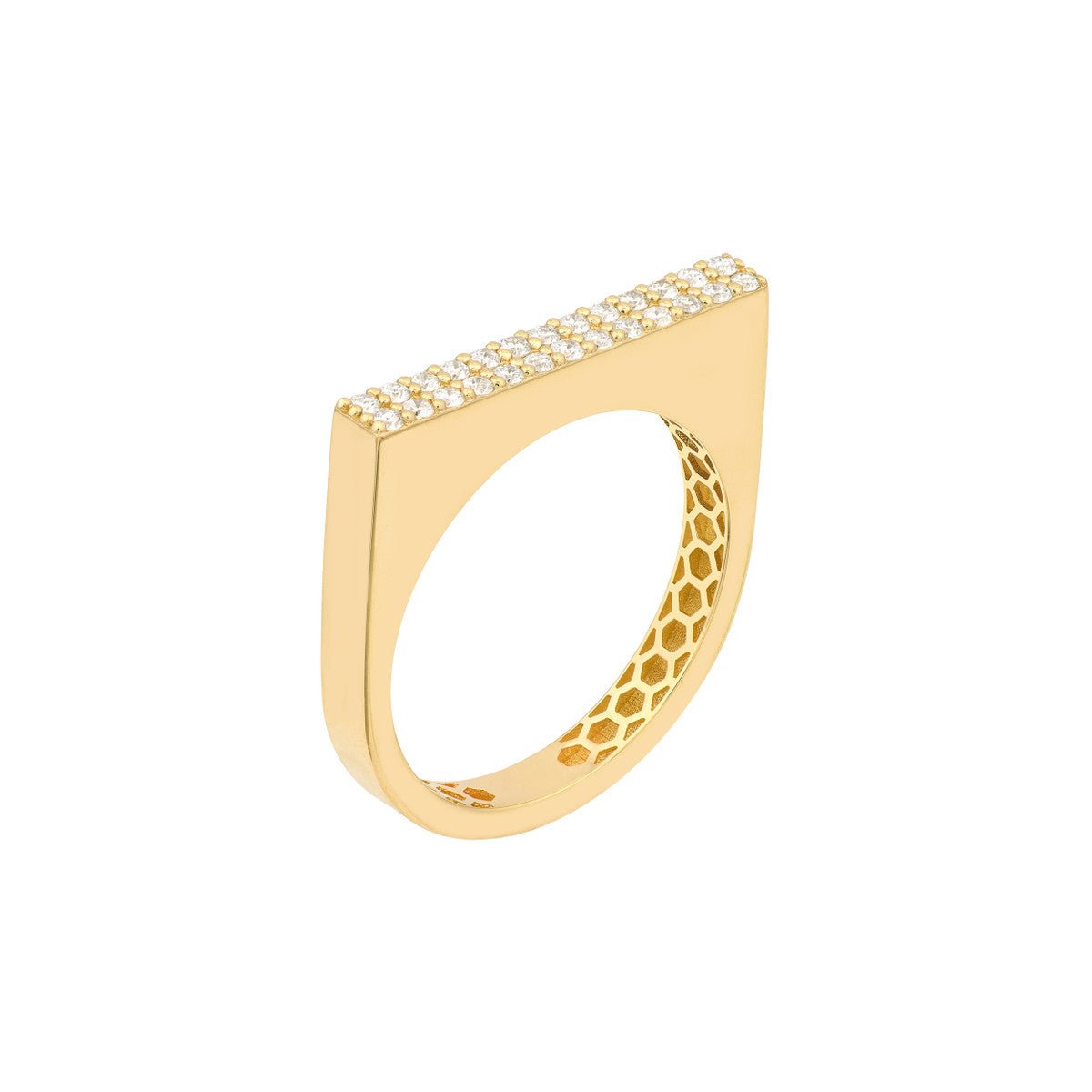 Birmingham Jewelry - 14K Yellow Gold 0.23ct Diamond Bar Ring - Birmingham Jewelry
