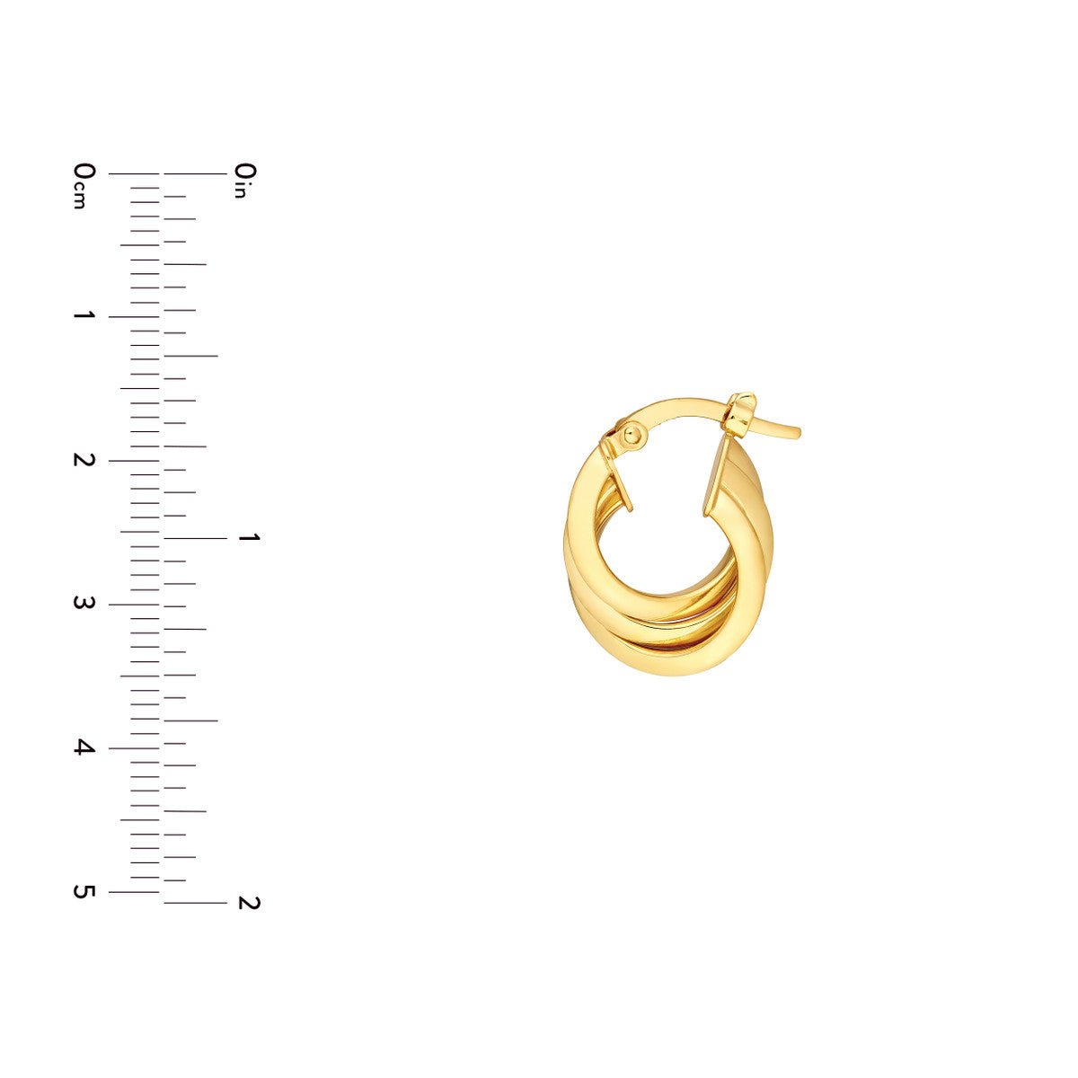 Birmingham Jewelry - 14K Yellow Gold 10.00mm Triple Round Hoop Earrings - Birmingham Jewelry