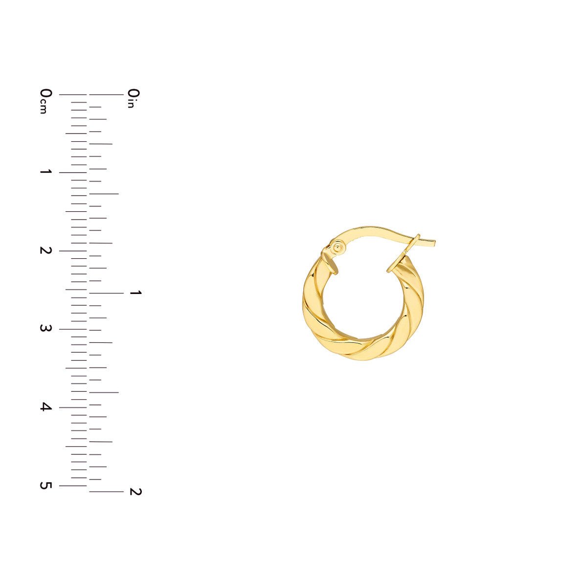 Birmingham Jewelry - 14K Yellow Gold 10.00mm Twist Square Tube Hoop Earrings - Birmingham Jewelry
