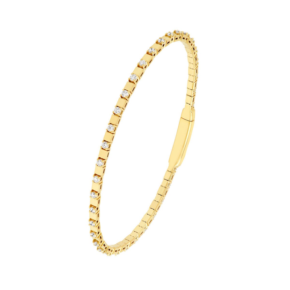 Birmingham Jewelry - 14K Yellow Gold 1.00ct Diamond Flex Bangle - Birmingham Jewelry