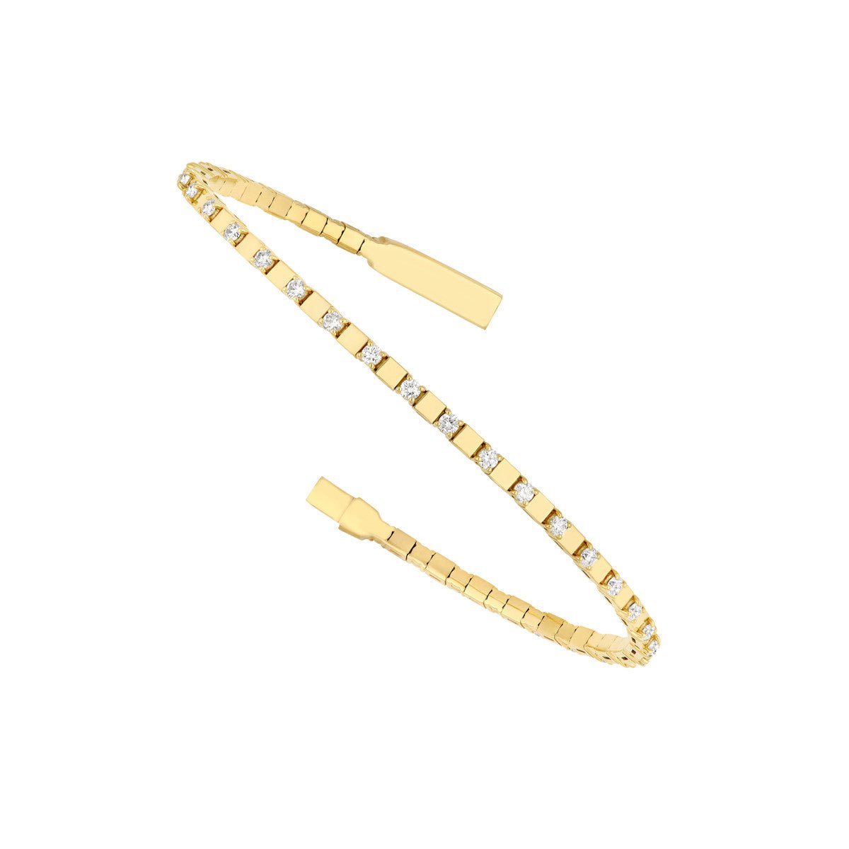 Birmingham Jewelry - 14K Yellow Gold 1.00ct Diamond Flex Bangle - Birmingham Jewelry