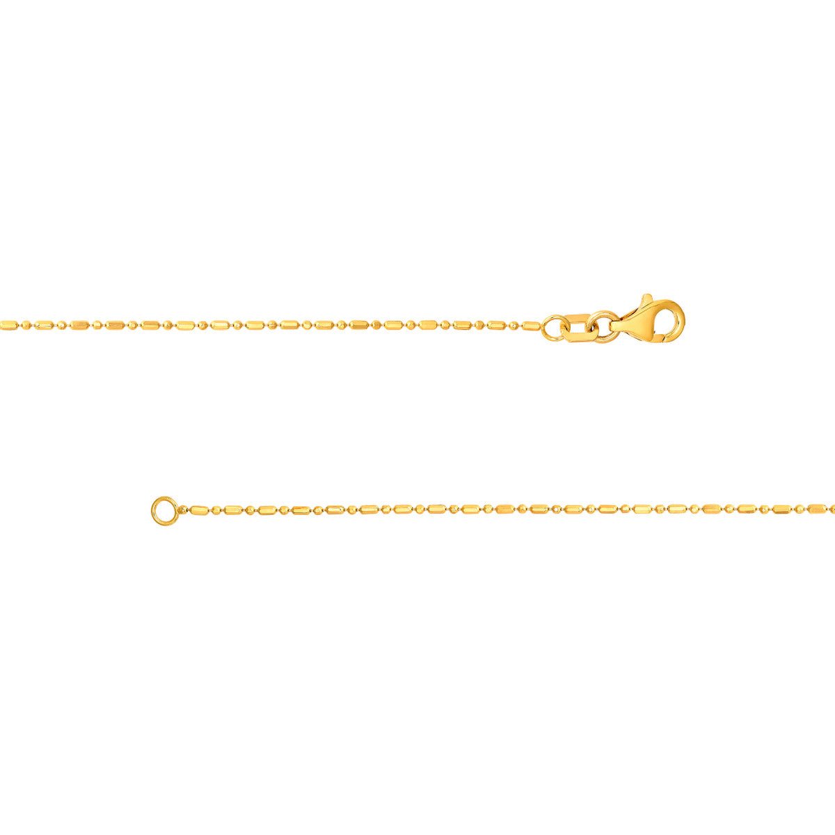 Birmingham Jewelry - 14K Yellow Gold 1.00mm D/C Bead and Bar Chain - Birmingham Jewelry
