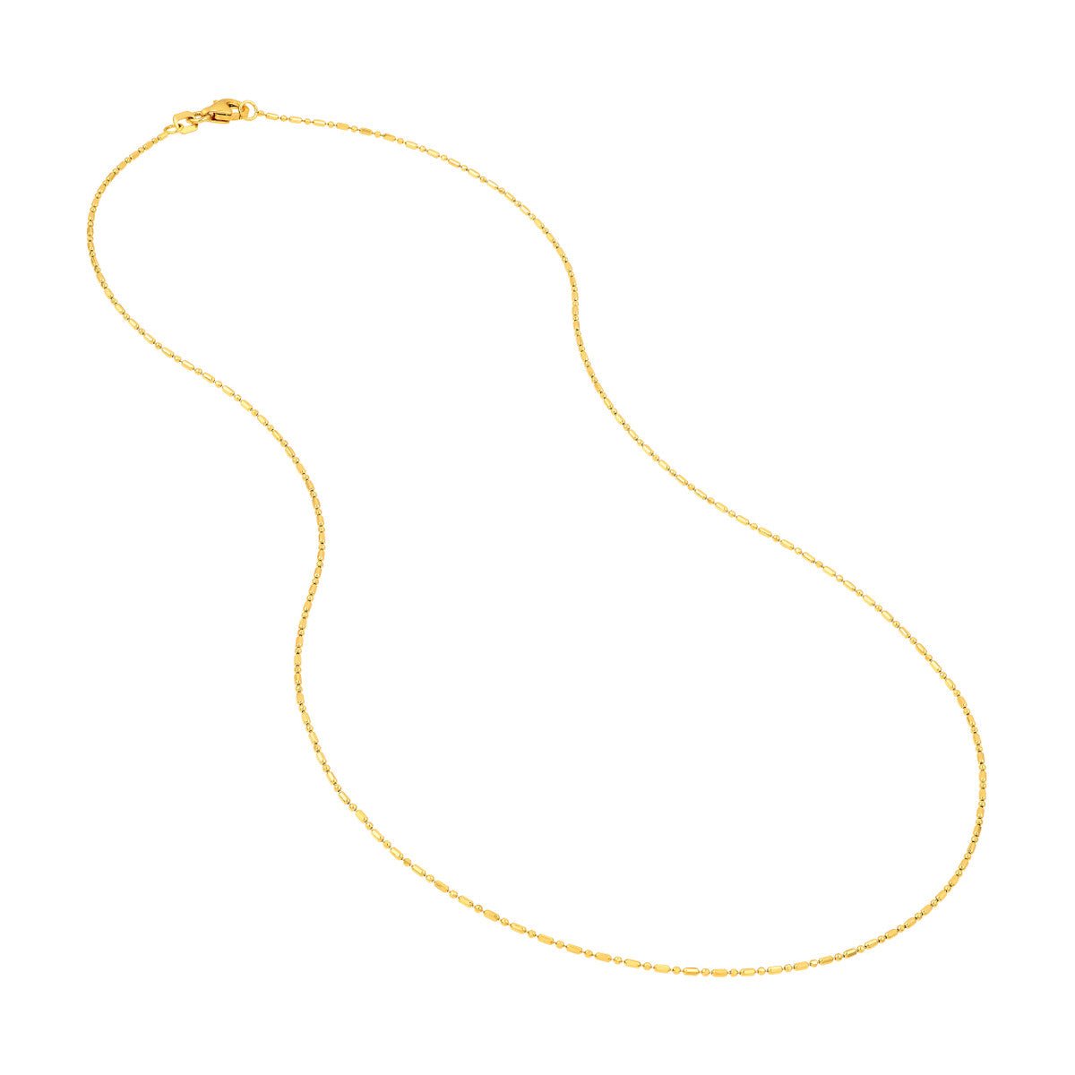 Birmingham Jewelry - 14K Yellow Gold 1.00mm D/C Bead and Bar Chain - Birmingham Jewelry