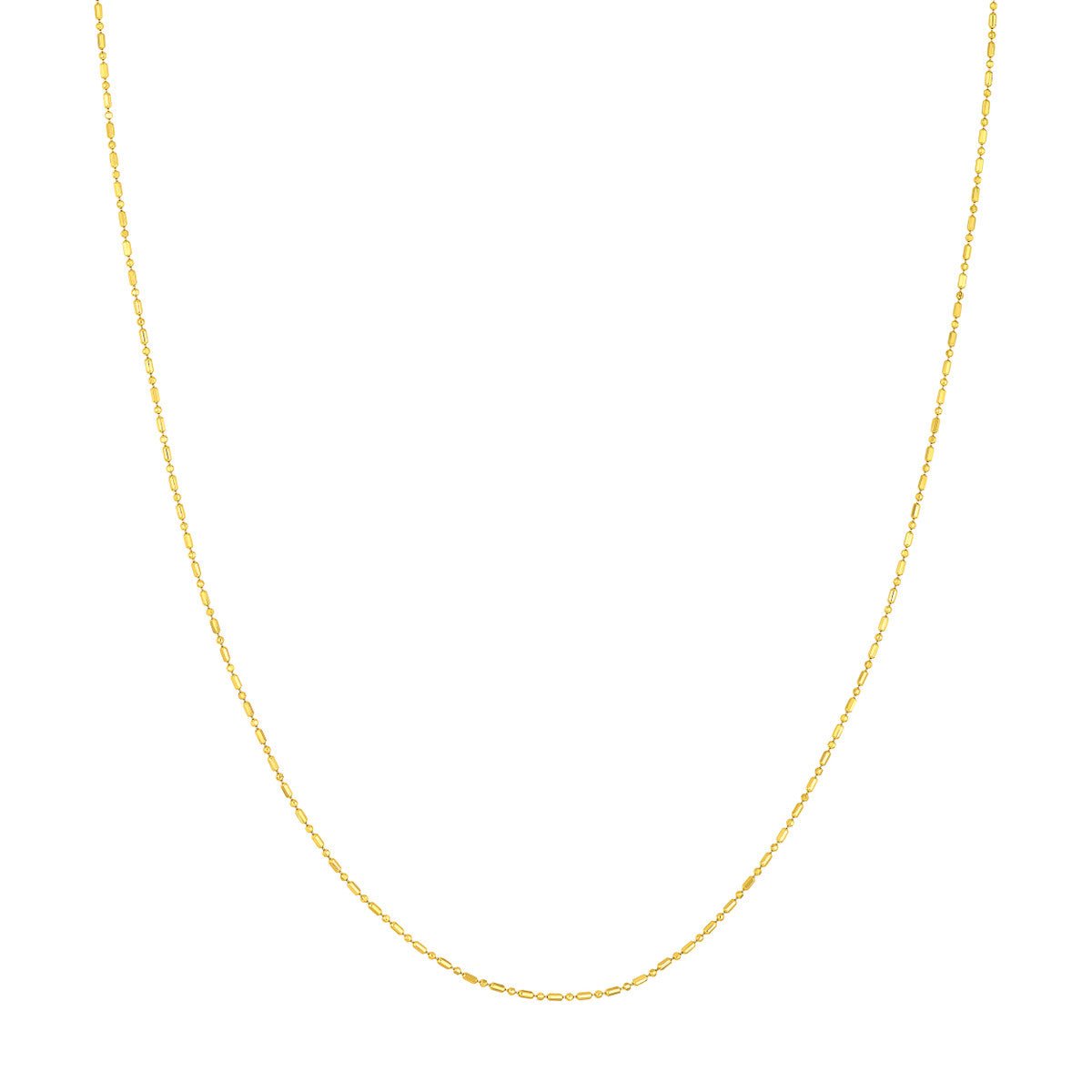 Birmingham Jewelry - 14K Yellow Gold 1.00mm D/C Bead and Bar Chain - Birmingham Jewelry