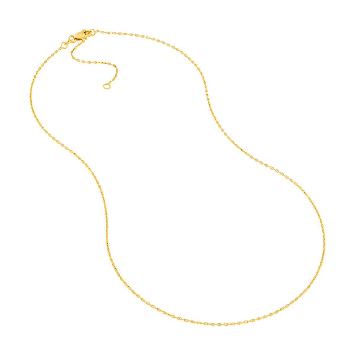 Birmingham Jewelry - 14K Yellow Gold 1.05mm D/C Anchor Chain - Birmingham Jewelry