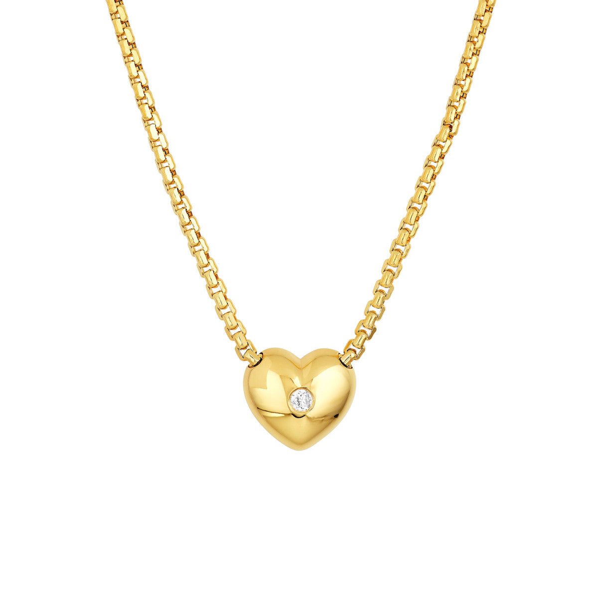 Birmingham Jewelry - 14K Yellow Gold 1/10tcw Diamond Heart Pendant Necklace - Birmingham Jewelry