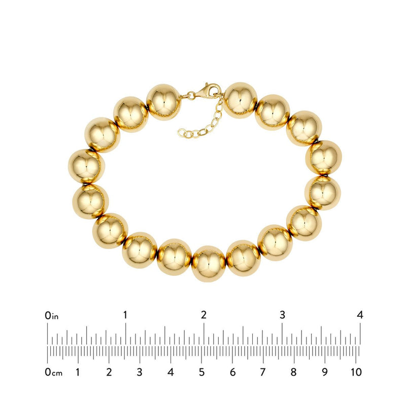 Birmingham Jewelry - 14K Yellow Gold 12.00mm Beaded Bracelet - Birmingham Jewelry