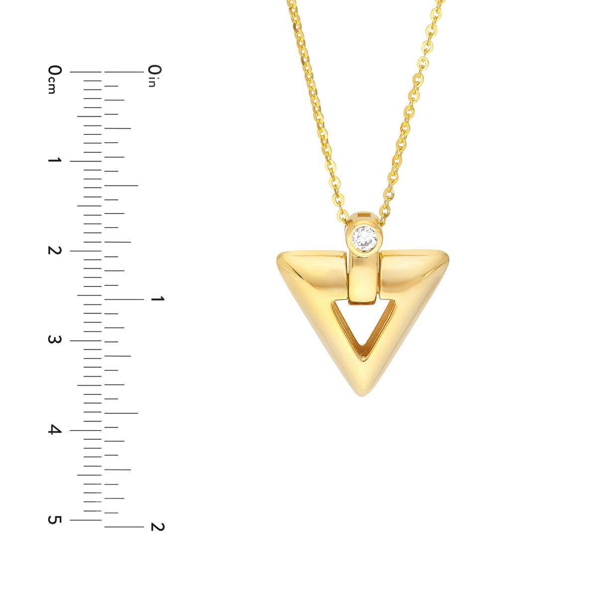 Birmingham Jewelry - 14K Yellow Gold 1/20tcw Diamond Arrow Pendant Necklace - Birmingham Jewelry