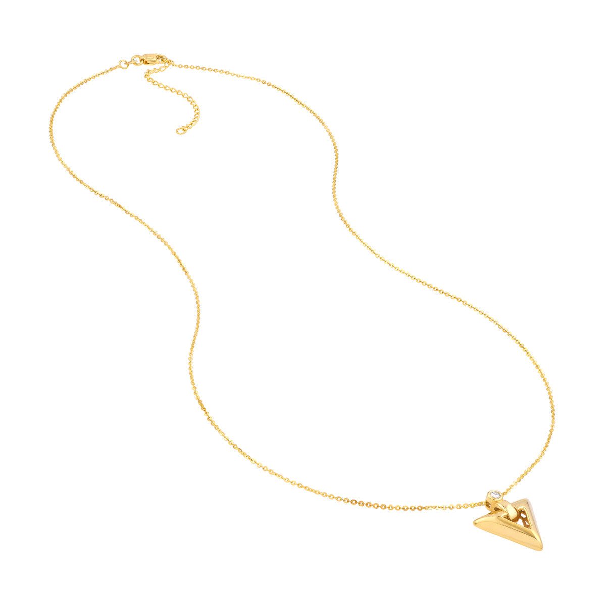 Birmingham Jewelry - 14K Yellow Gold 1/20tcw Diamond Arrow Pendant Necklace - Birmingham Jewelry
